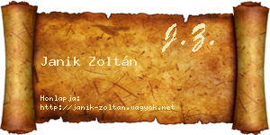 Janik Zoltán névjegykártya